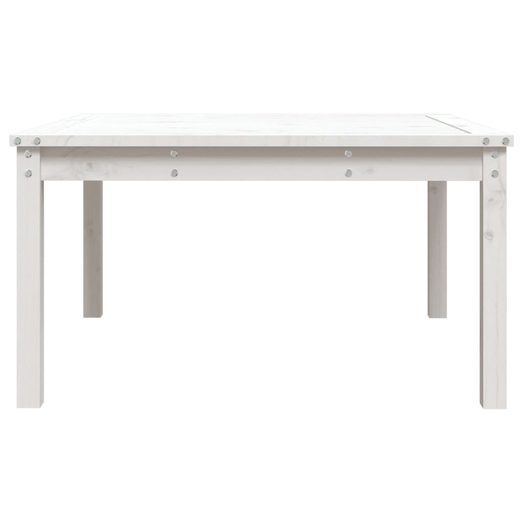 vidaXL Table de jardin blanc 82,5x82,5x45 cm bois massif de pin