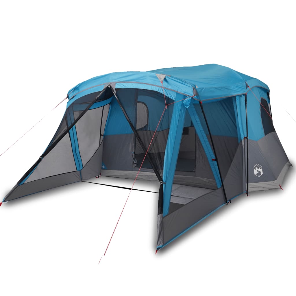 vidaXL Tente de camping avec porche 4 personnes bleu imperméable