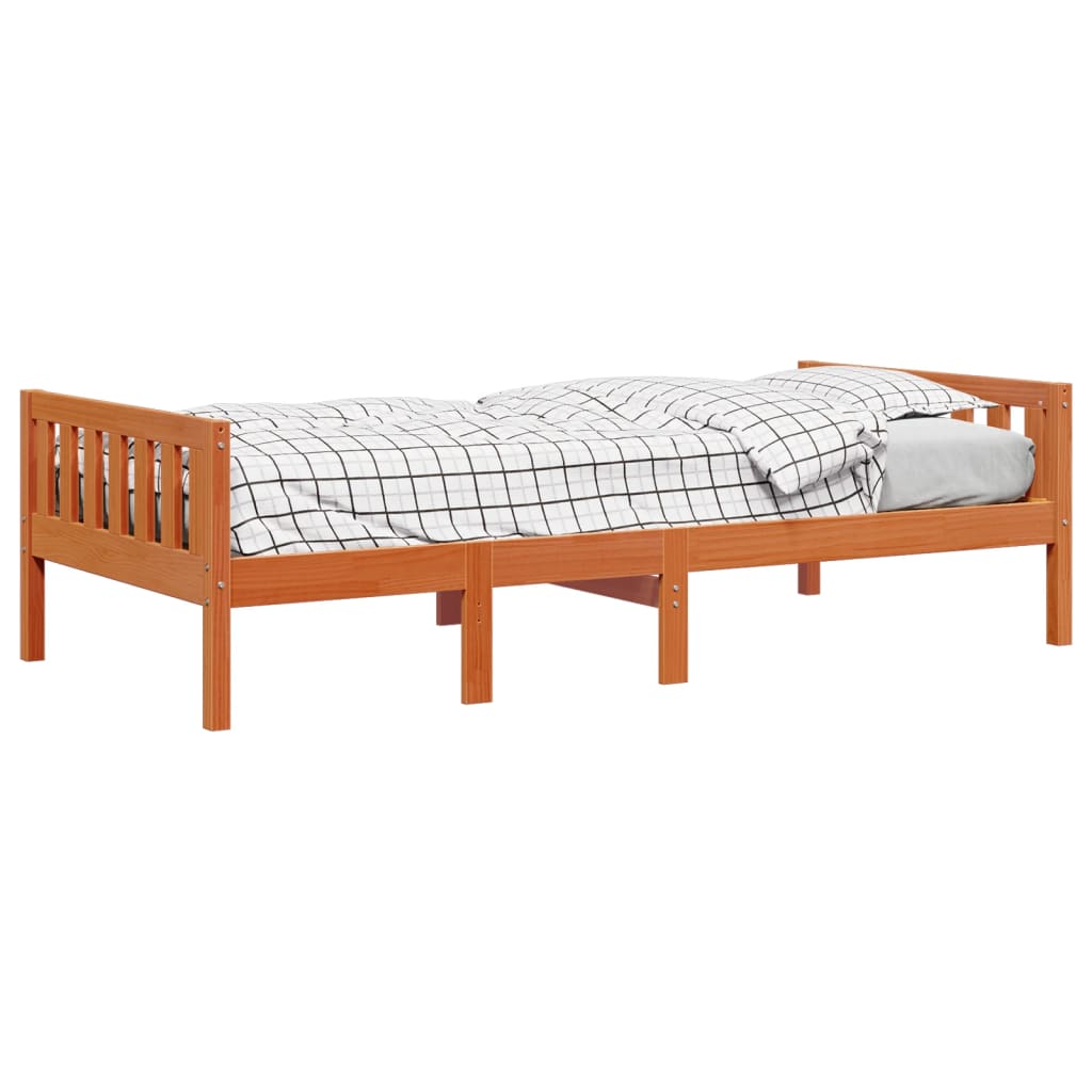 vidaXL Lit pour enfants sans matelas cire marron 80x200 cm pin massif