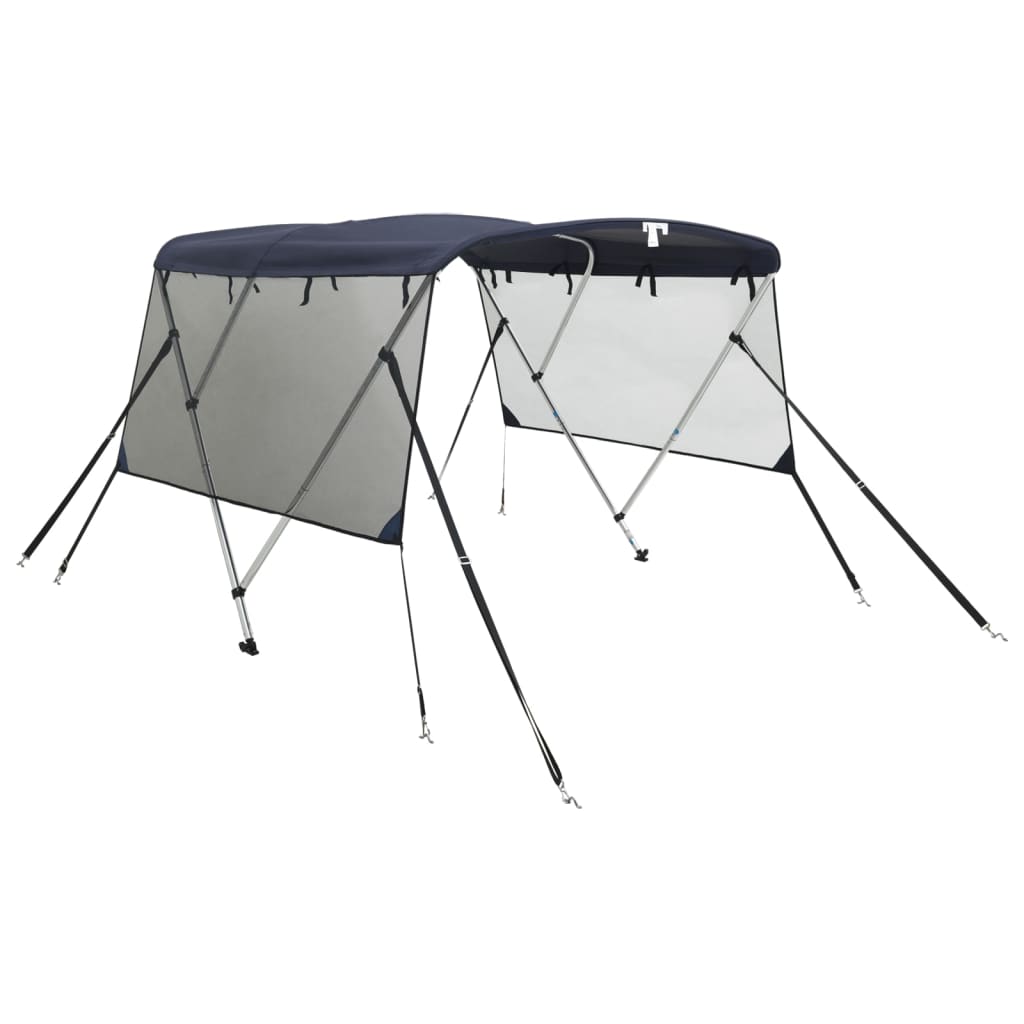 vidaXL Toit bimini à 3 arceaux parois en maille 183x(154-167)x137 cm