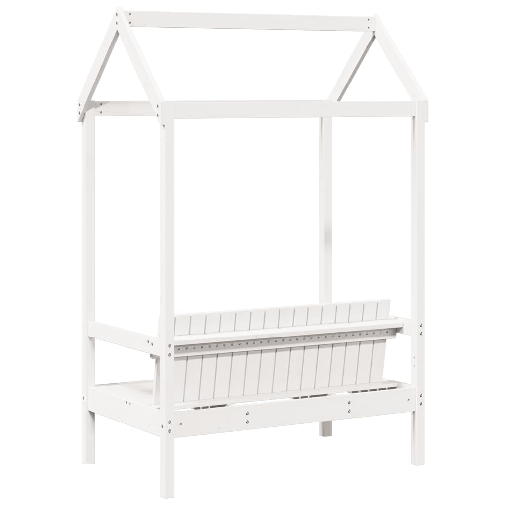 vidaXL Banc avec toit blanc 117,5x70x176,5 cm bois de pin massif