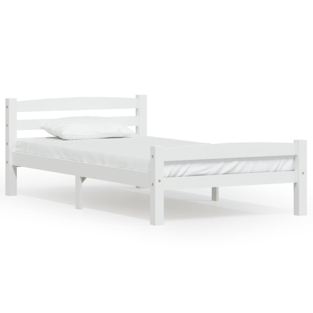 vidaXL Cadre de lit sans matelas blanc bois de pin massif 90x200 cm