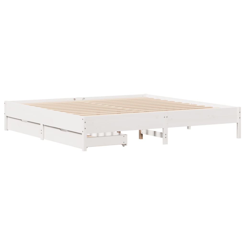 vidaXL Cadre de lit sans matelas blanc 180x200 cm bois massif de pin