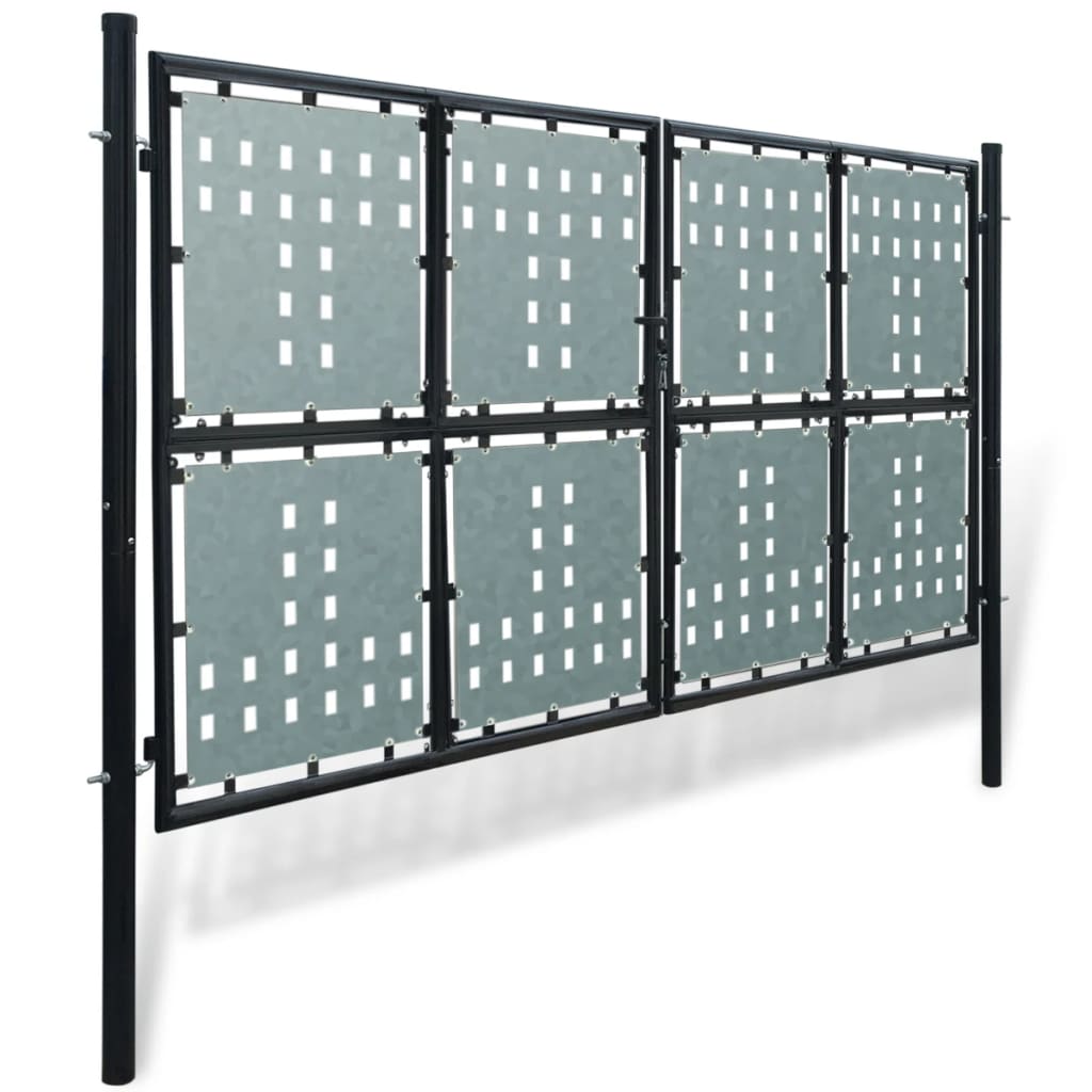 vidaXL Portail simple de clôture Noir 300x200 cm