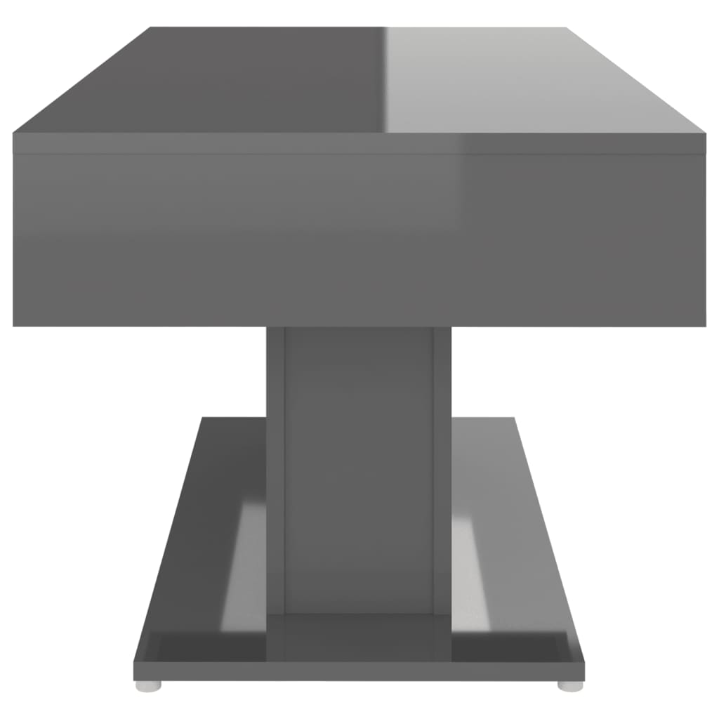 vidaXL Table basse Gris brillant 96x50x45 cm Aggloméré