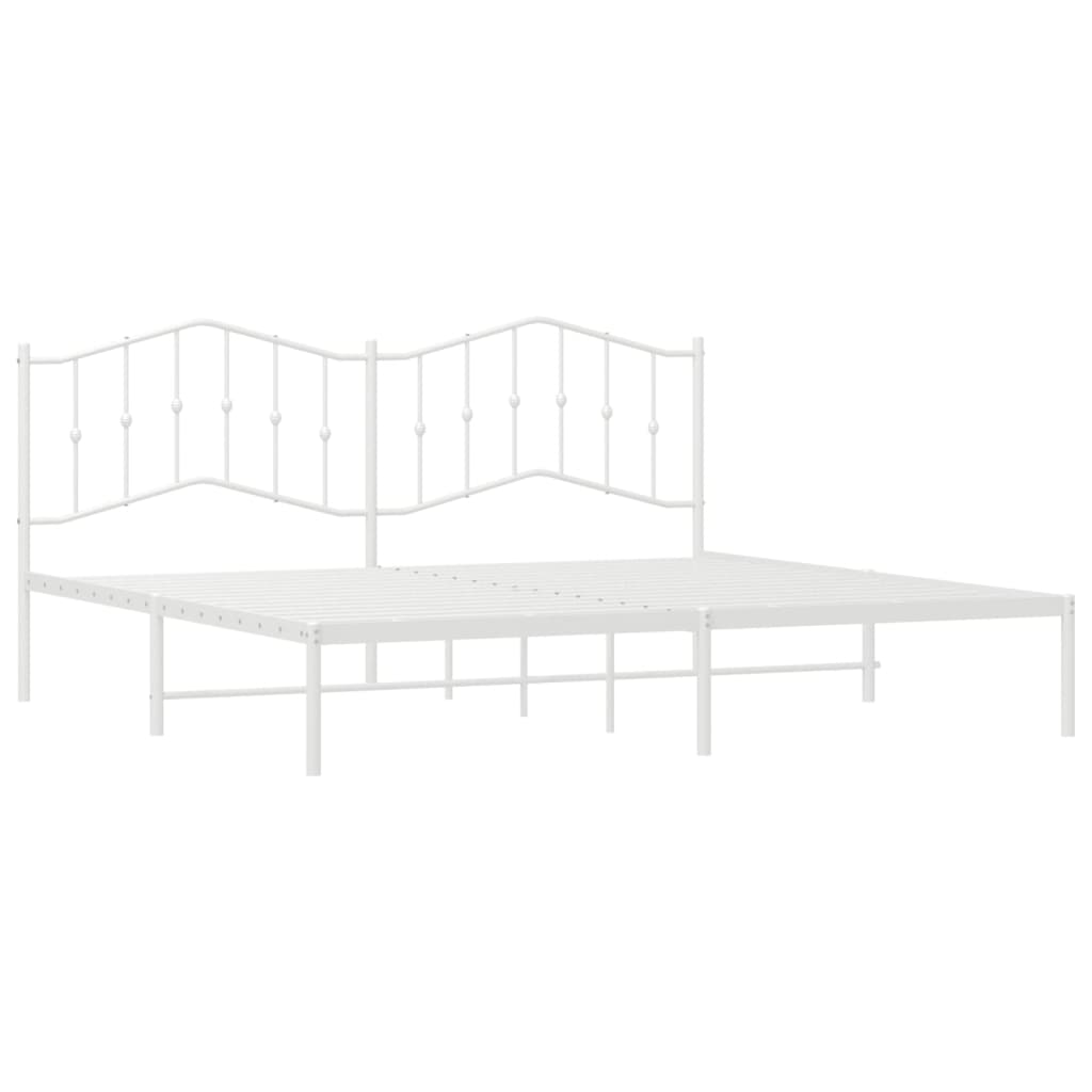 vidaXL Cadre de lit métal sans matelas et tête de lit blanc 193x203 cm