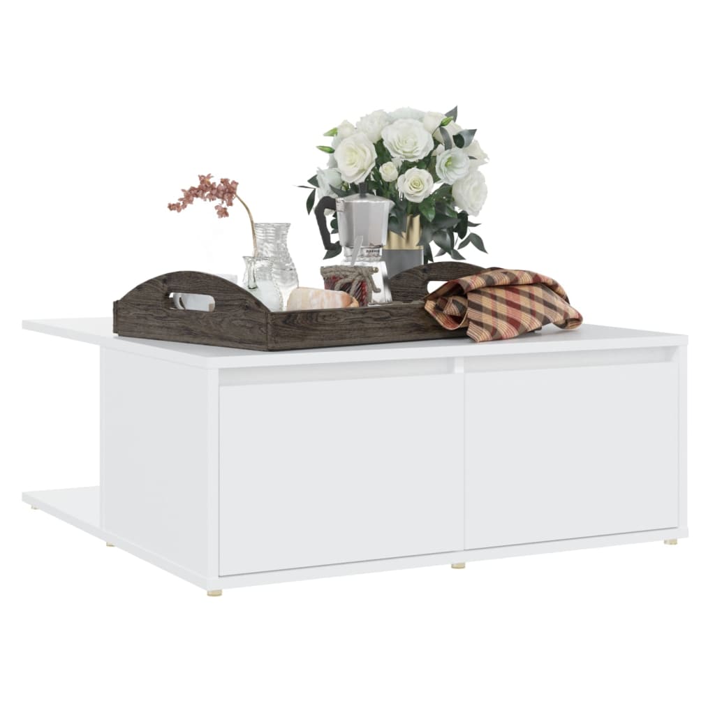 vidaXL Table basse blanc 80x80x31 cm bois d'ingénierie