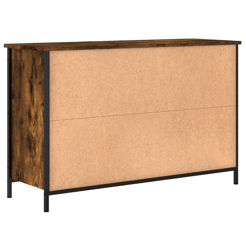 vidaXL Meuble TV chêne fumé 100x35x65 cm bois d'ingénierie