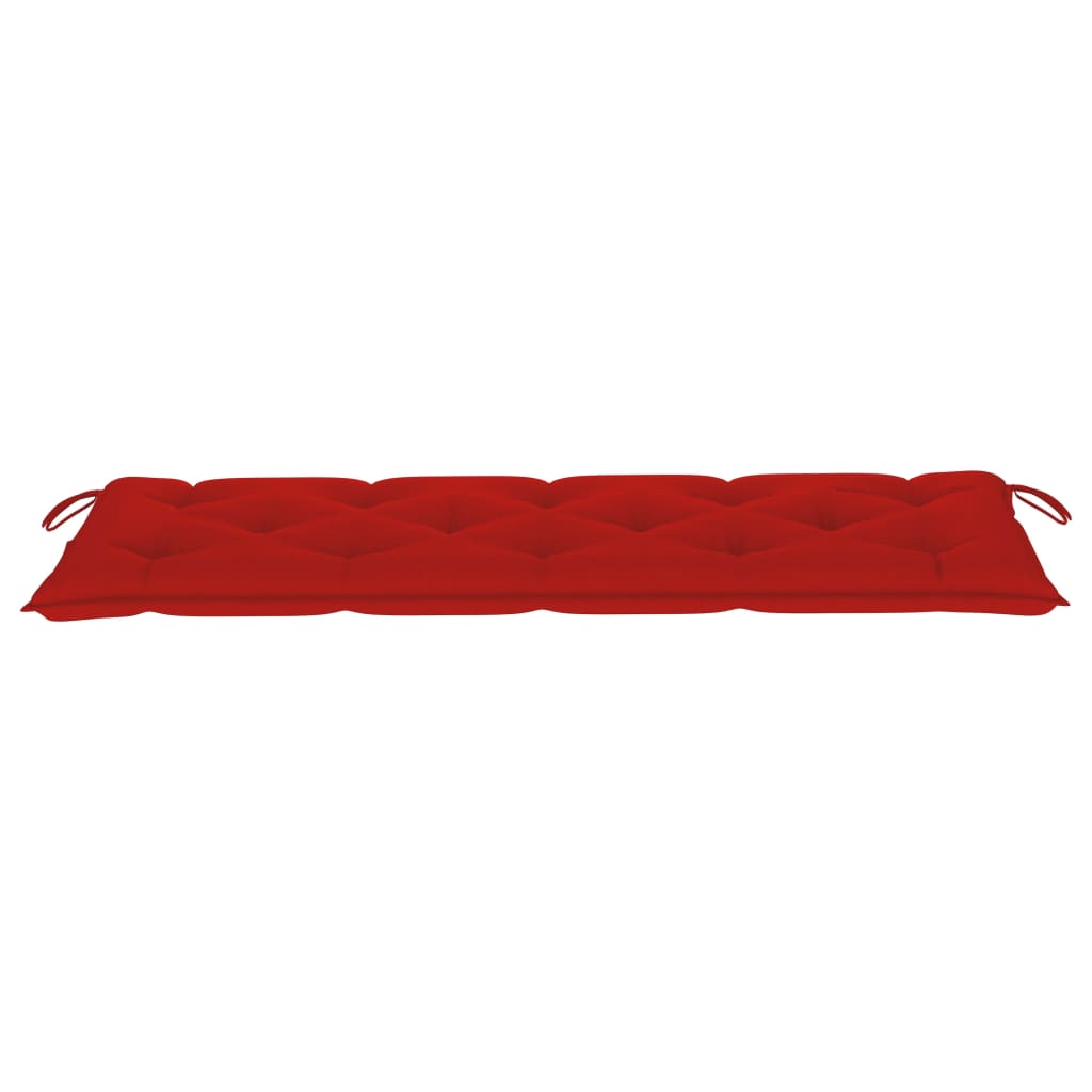 vidaXL Banc Batavia avec coussin rouge 150 cm Bois de teck massif
