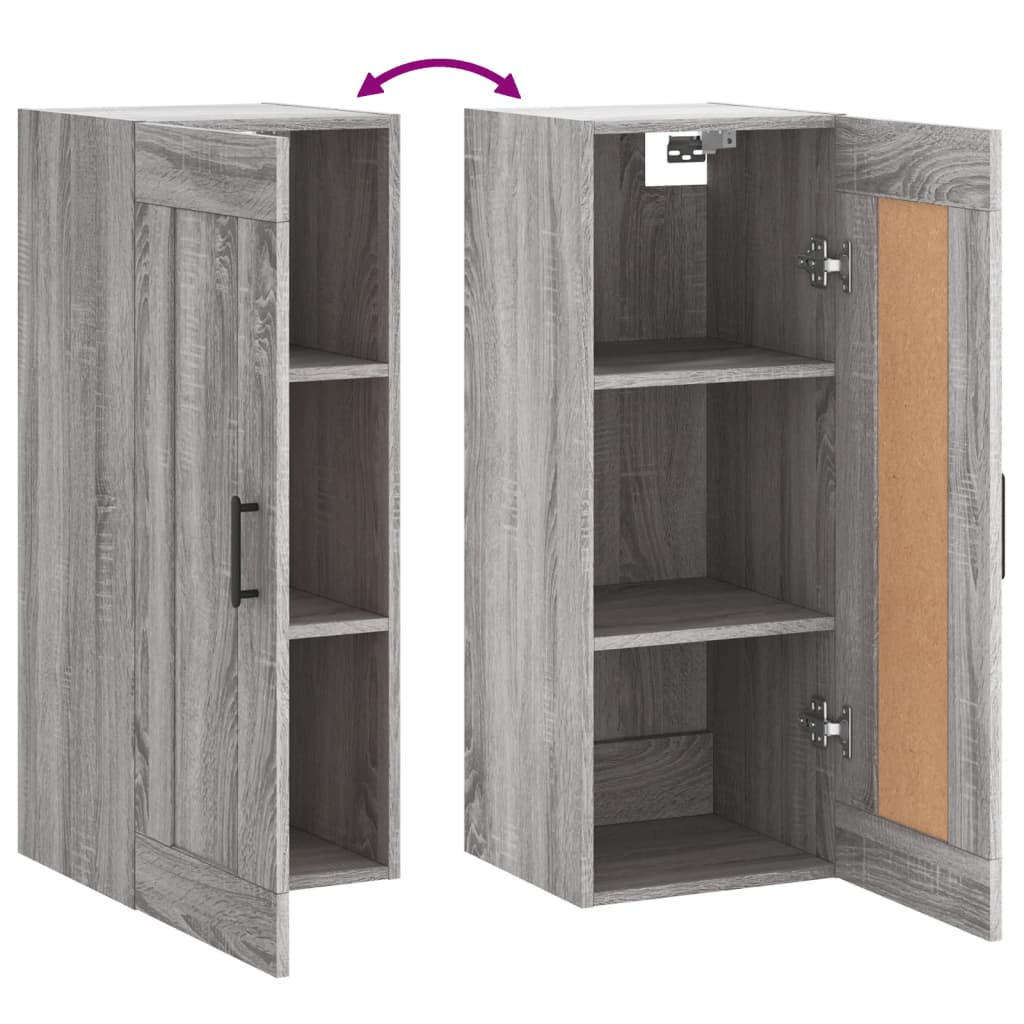 vidaXL Armoire murale sonoma gris 34,5x34x90 cm bois d'ingénierie