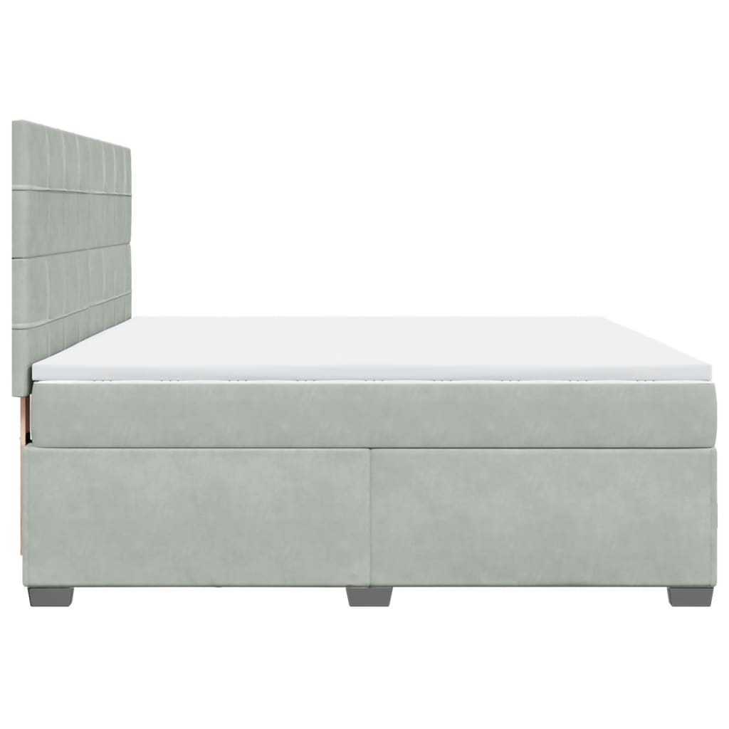 vidaXL Sommier à lattes de lit et matelas Gris clair 180x200cm Velours