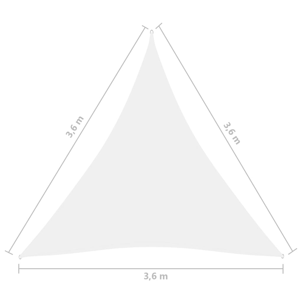 vidaXL Voile de parasol tissu oxford triangulaire 3,6x3,6x3,6 m blanc