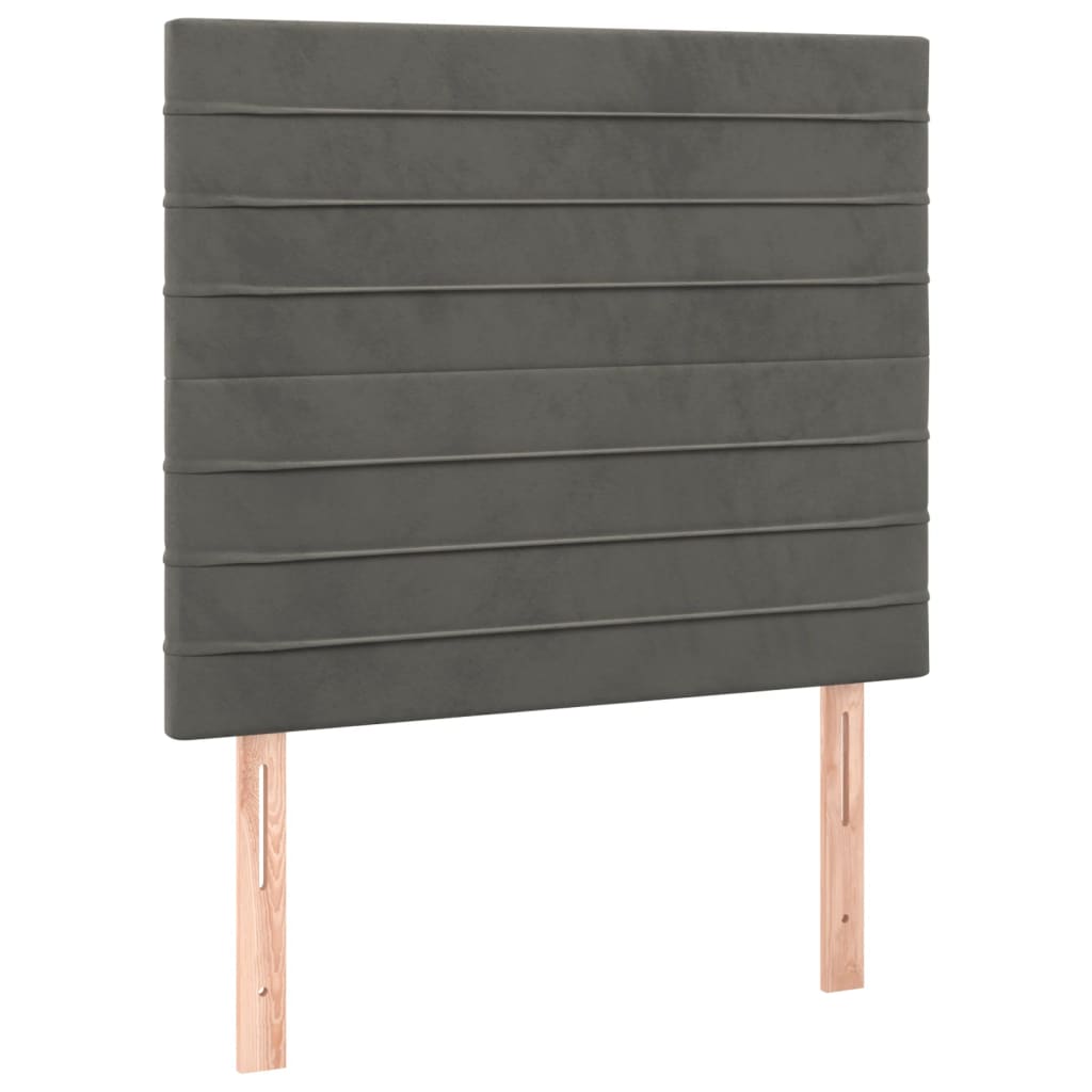 vidaXL Tête de lit à LED Gris foncé 80x5x118/128 cm Velours