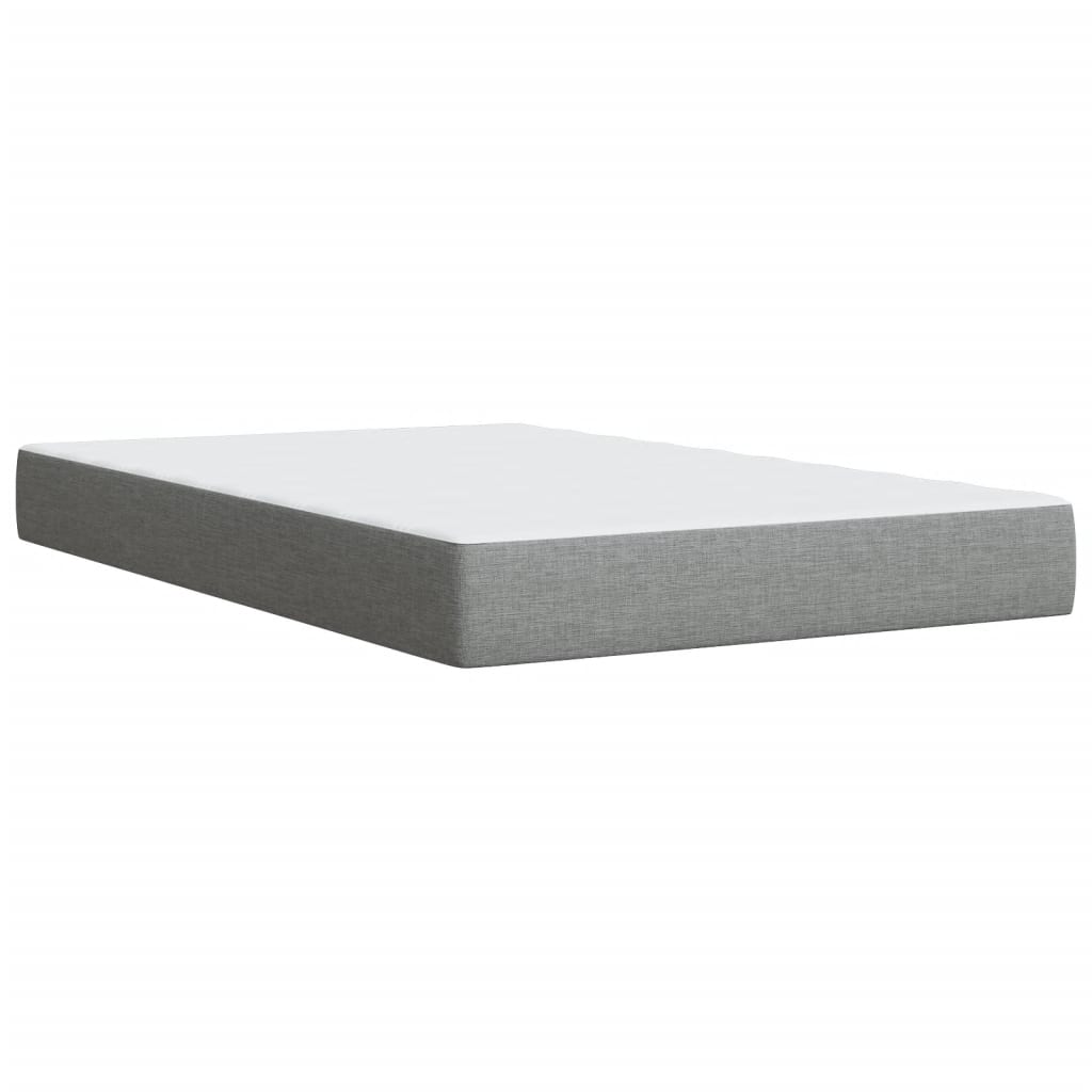 vidaXL Sommier à lattes de lit avec matelas Gris clair 120x200cm Tissu