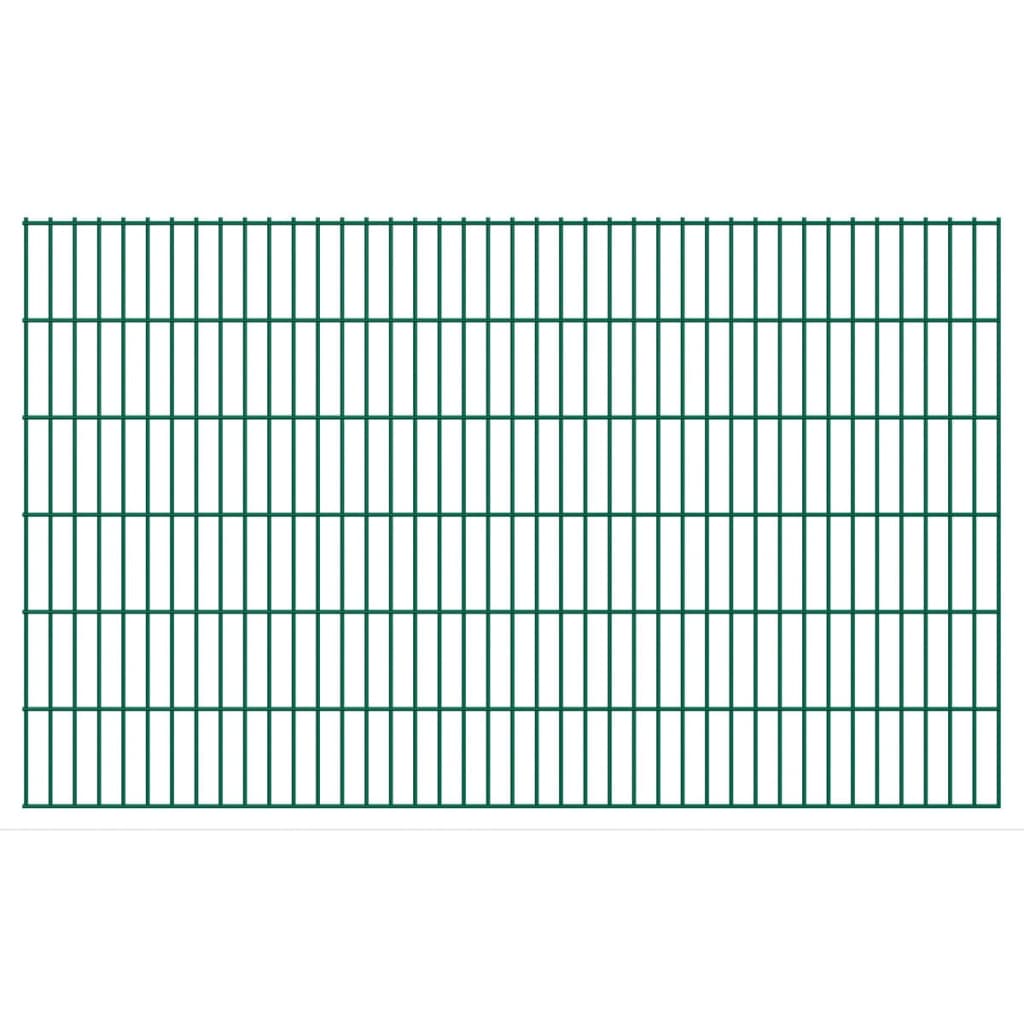 vidaXL Panneau de clôture 2D jardin avec poteaux 2008x1230mm 2m Vert