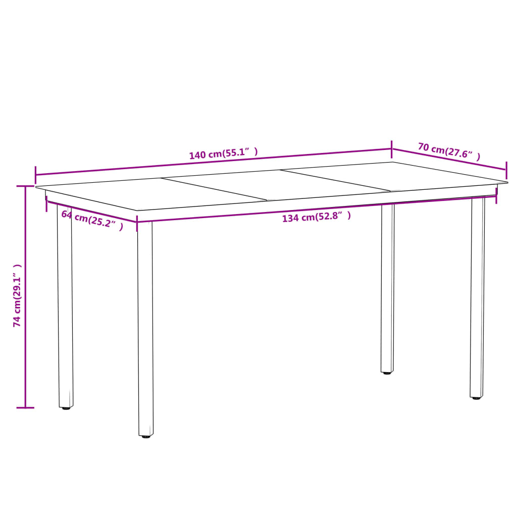 vidaXL Ensemble à manger de jardin 5 pcs Chêne