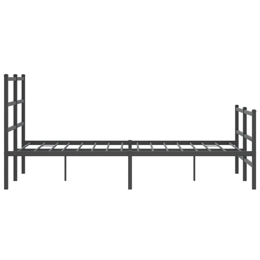 vidaXL Cadre de lit métal sans matelas avec pied de lit noir 120x190cm