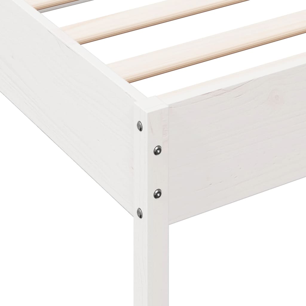 vidaXL Cadre de lit sans matelas blanc 90x190 cm bois de pin massif