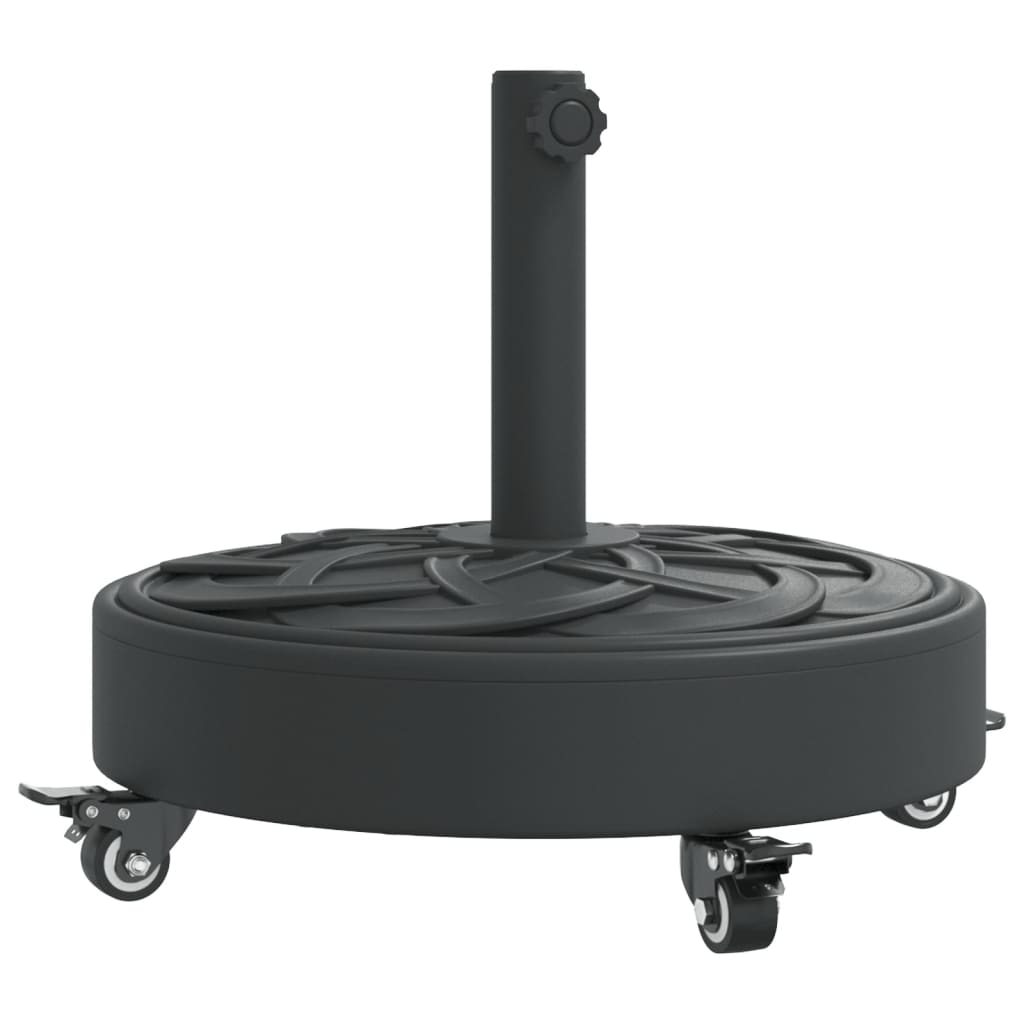 vidaXL Base de parasol avec roues pour mâts Ø38 / 48 mm 27 kg rond