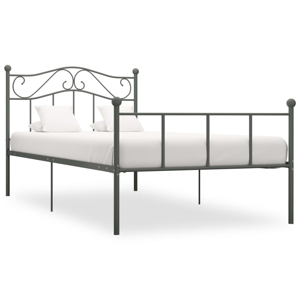 vidaXL Cadre de lit sans matelas gris métal 90x200 cm