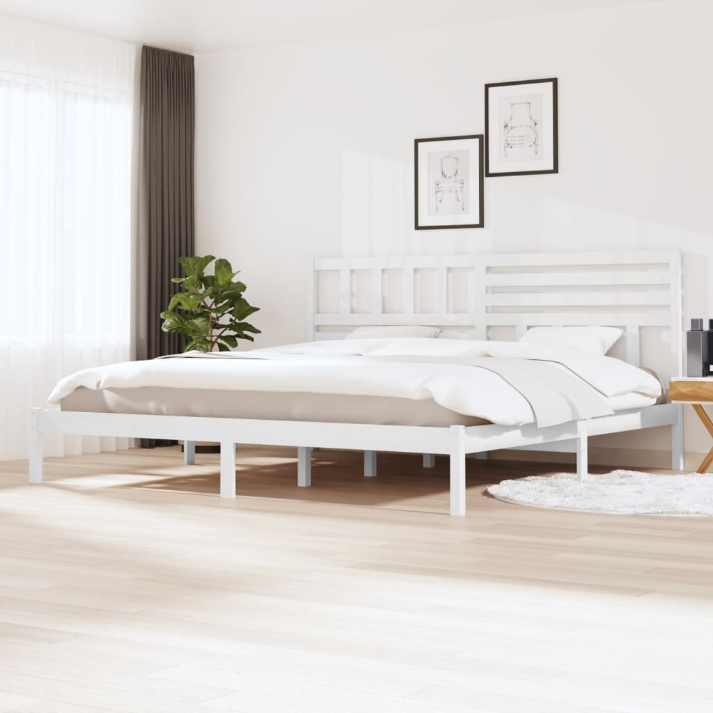 vidaXL Cadre de lit sans matelas blanc bois massif de pin 200x200 cm