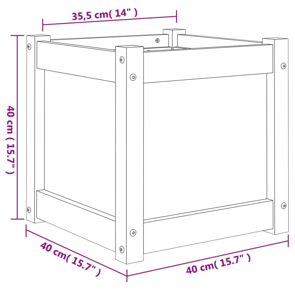 vidaXL Jardinières 2 pcs bois de pin imprégné