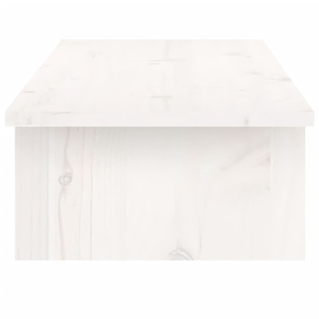vidaXL Support de moniteur Blanc 100x27x15 cm Bois de pin solide
