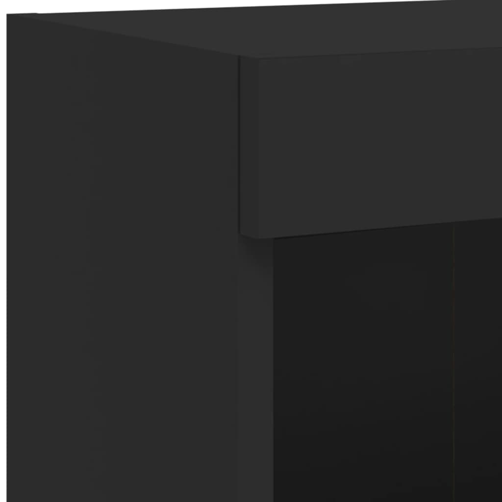 vidaXL Meuble TV mural avec lumières LED noir 100x30x40 cm