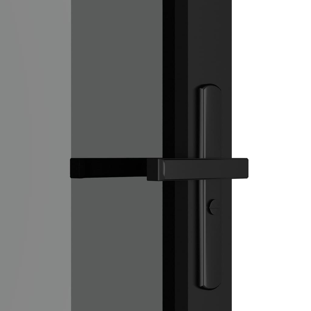 vidaXL Porte intérieure 93x201,5 cm Noir Verre ESG et aluminium