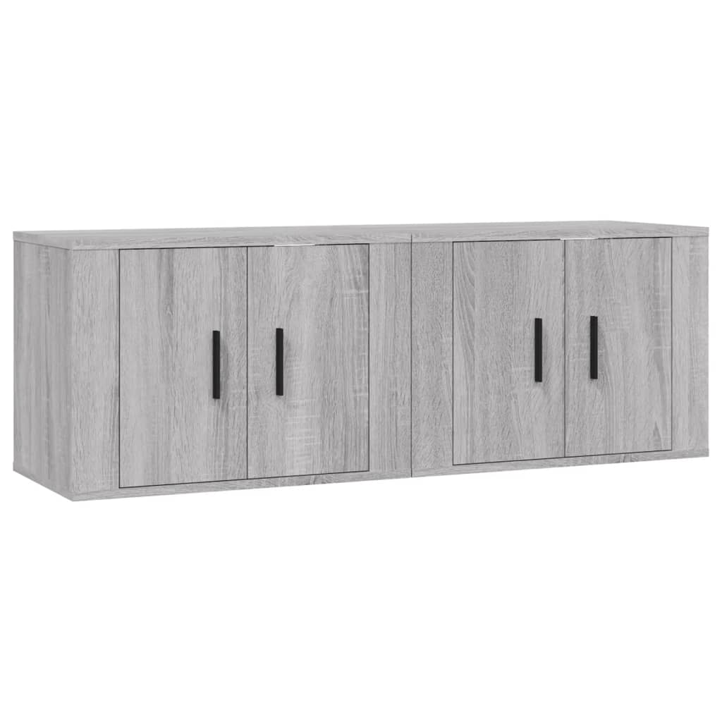 vidaXL Meubles TV muraux 2 pcs sonoma gris 57x34,5x40 cm