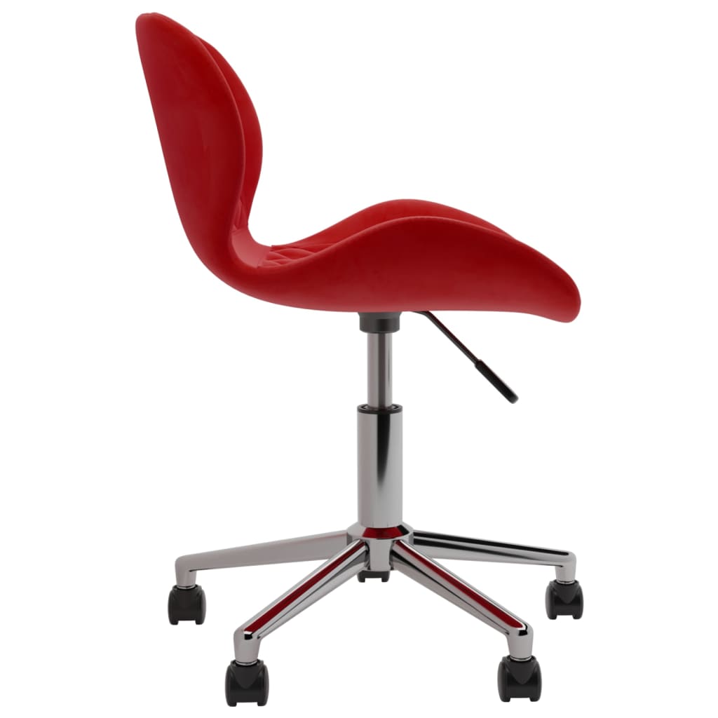 vidaXL Chaises pivotantes à manger lot de 2 Rouge bordeaux Velours