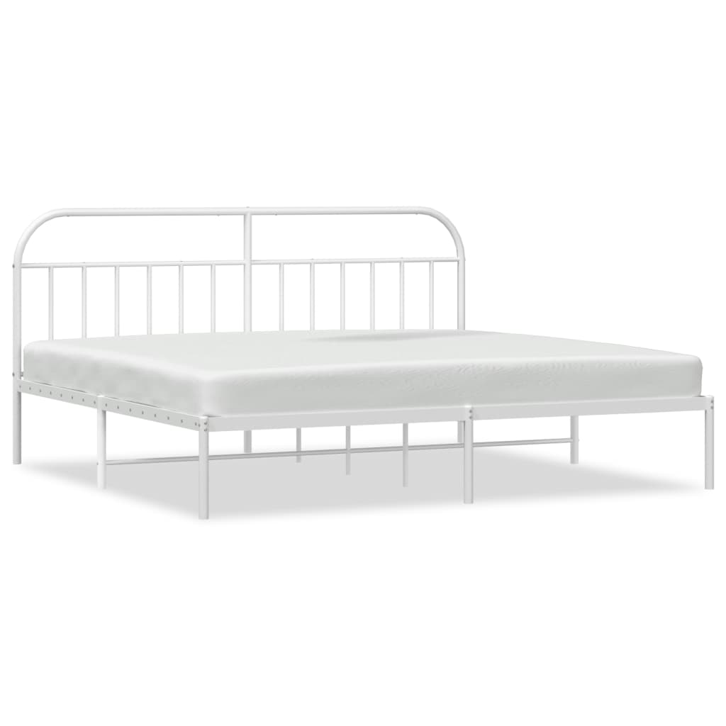 vidaXL Cadre de lit métal sans matelas et tête de lit blanc 193x203 cm