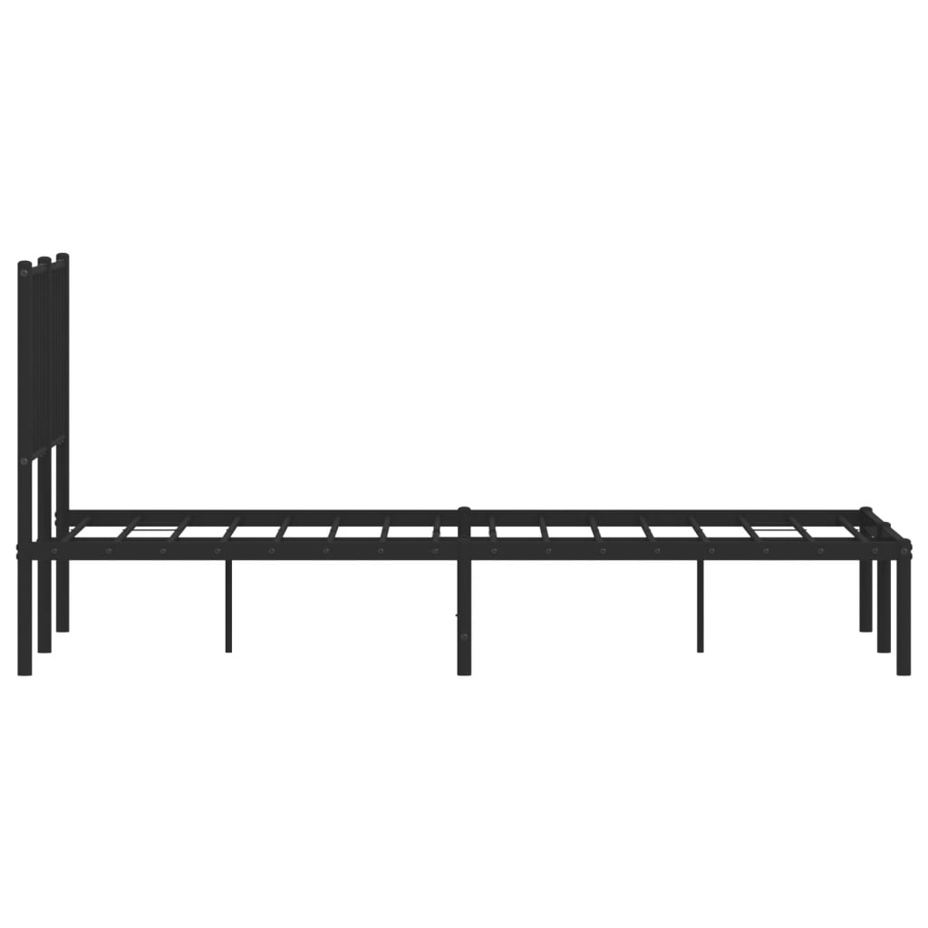 vidaXL Cadre de lit métal sans matelas avec tête de lit noir 120x190cm