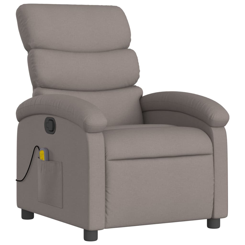 vidaXL Fauteuil de massage inclinable Taupe Tissu