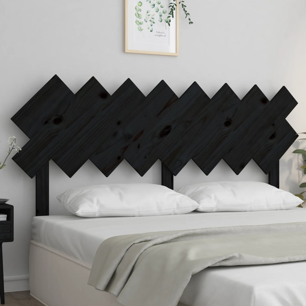 vidaXL Tête de lit Noir 159,5x3x80,5 cm Bois massif de pin