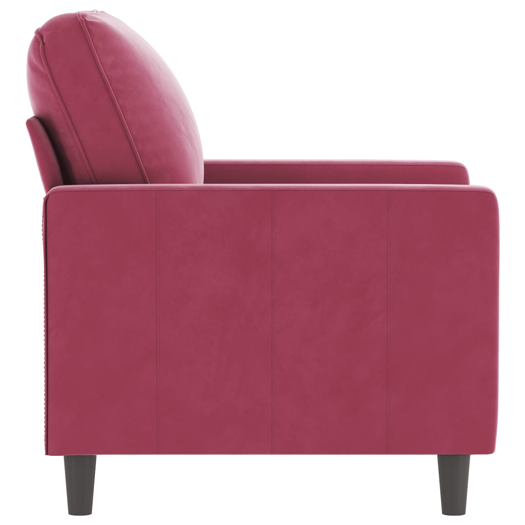 vidaXL Fauteuil Rouge bordeaux 60 cm Velours