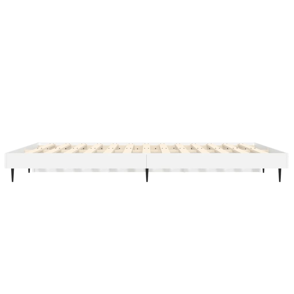 vidaXL Cadre de lit sans matelas blanc brillant 120x190 cm