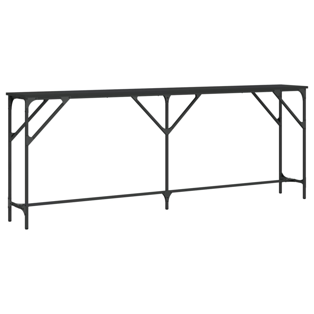 vidaXL Table console noir 200x29x75 cm bois d'ingénierie