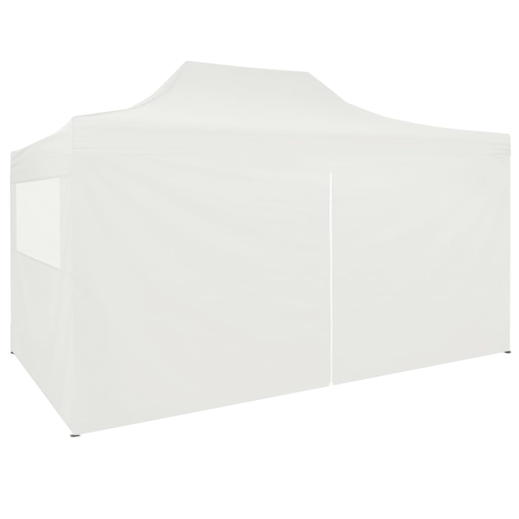 vidaXL Tente de réception pliable avec 4 parois 3x4 m Acier Blanc