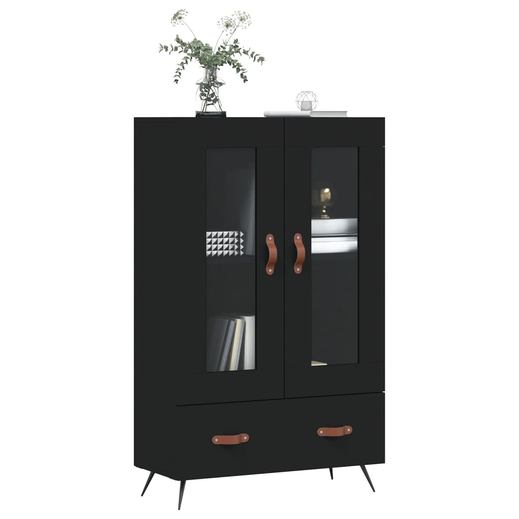 vidaXL Buffet haut noir 69,5x31x115 cm bois d'ingénierie