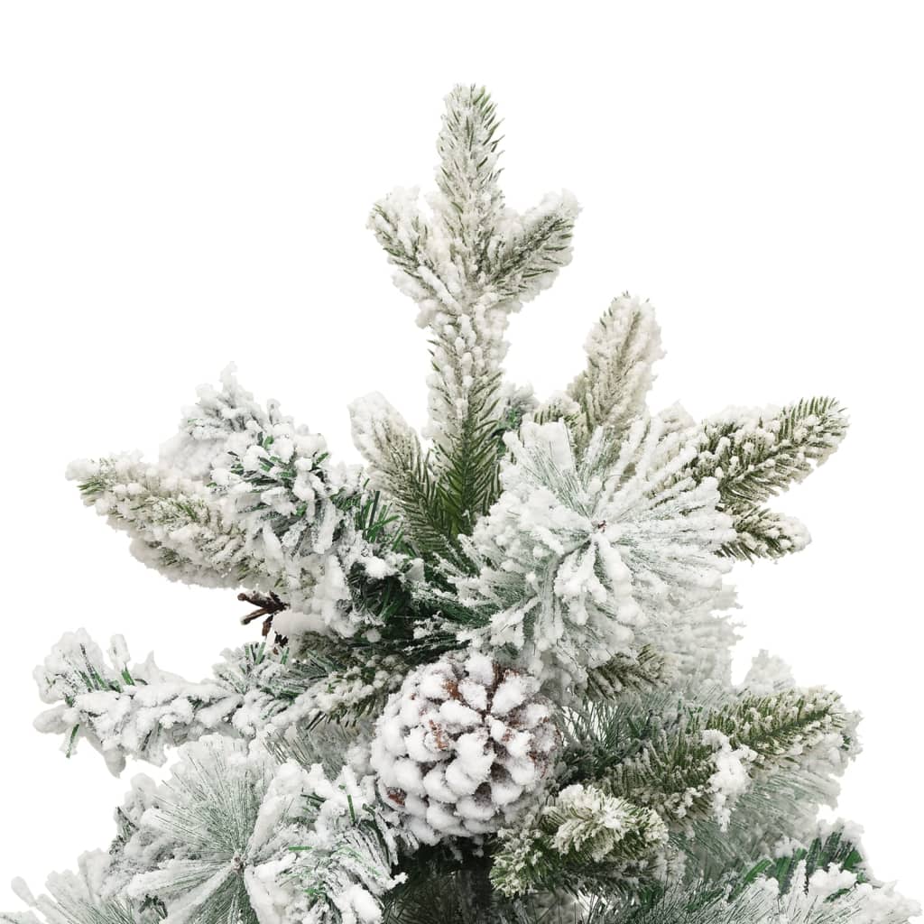 vidaXL Sapin de Noël pré-éclairé avec neige floquée/cônes 150cm PVC/PE