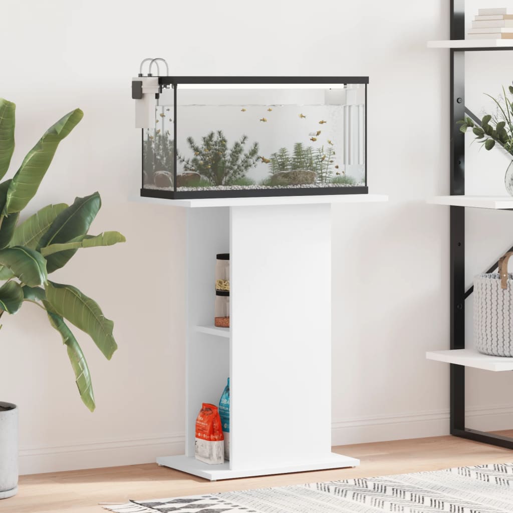 vidaXL Support pour aquarium blanc 60,5x36x72,5 cm bois d'ingénierie