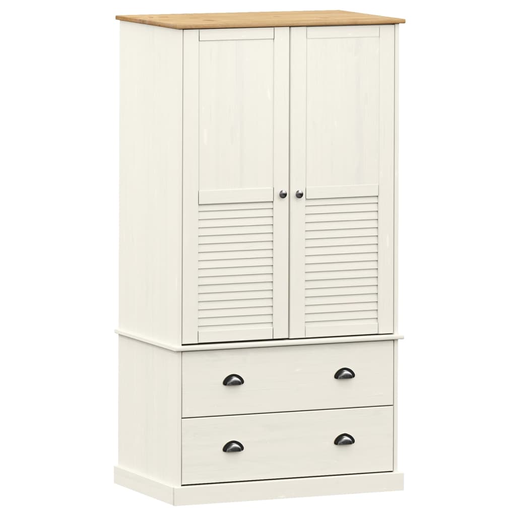 vidaXL Garde-robe VIGO blanc 90x55x176 cm bois massif de pin