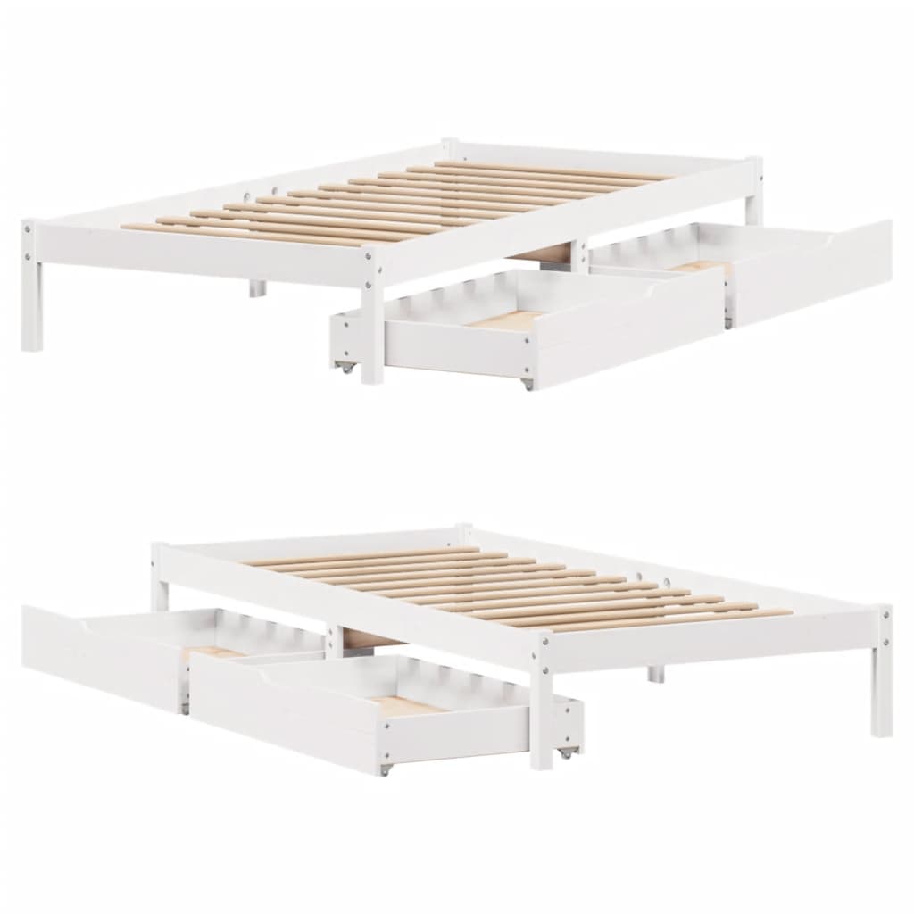 vidaXL Cadre de lit sans matelas blanc 90x200 cm bois de pin massif