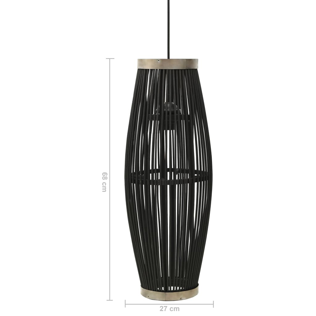vidaXL Lampe suspendue Noir Osier 40 W 27x68 cm Ovale E27