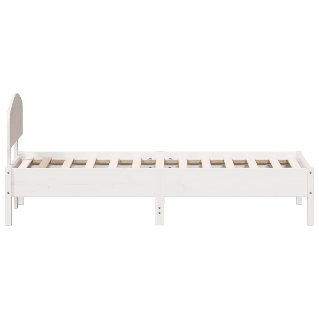 vidaXL Cadre de lit sans matelas blanc 90x190 cm bois de pin massif