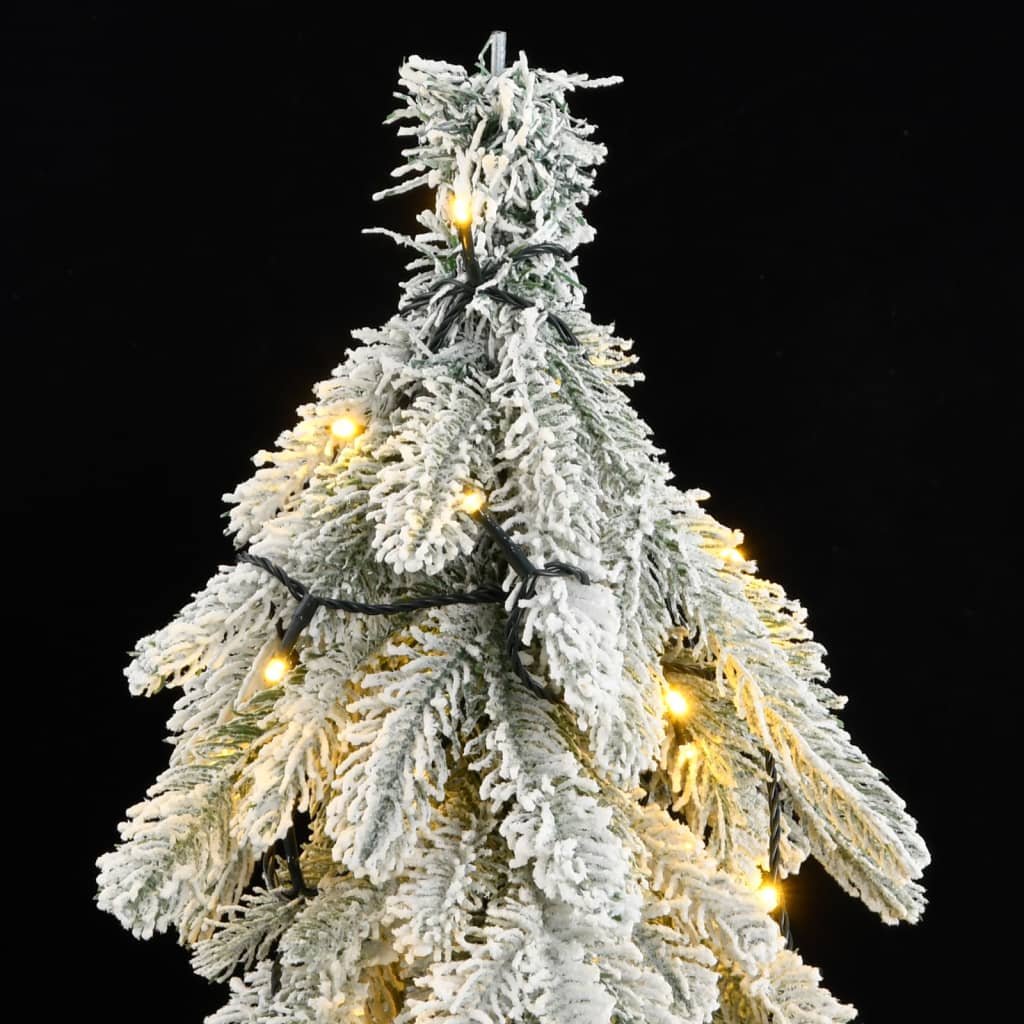 vidaXL Sapin de Noël artificiel avec 300 LED et neige floquée 210 cm