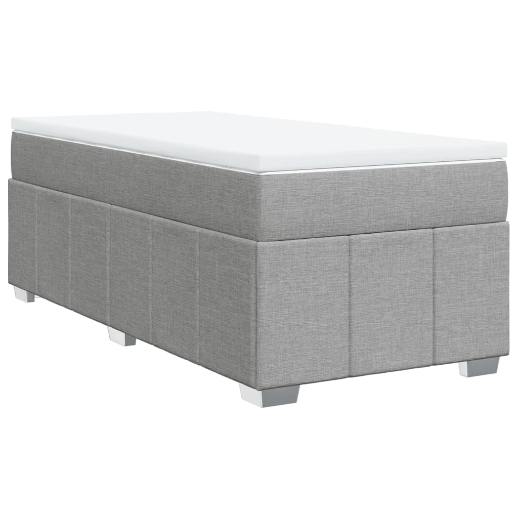 vidaXL Sommier à lattes de lit avec matelas Gris clair 100x200cm Tissu