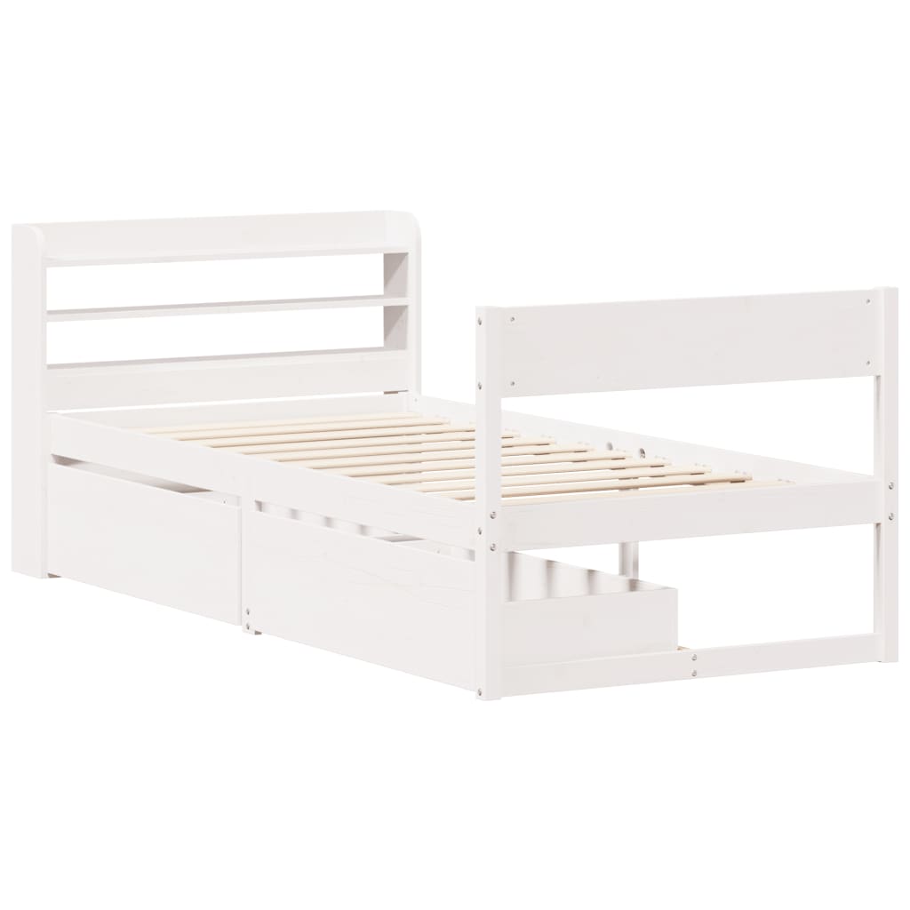 vidaXL Cadre de lit sans matelas blanc 90x200 cm bois de pin massif