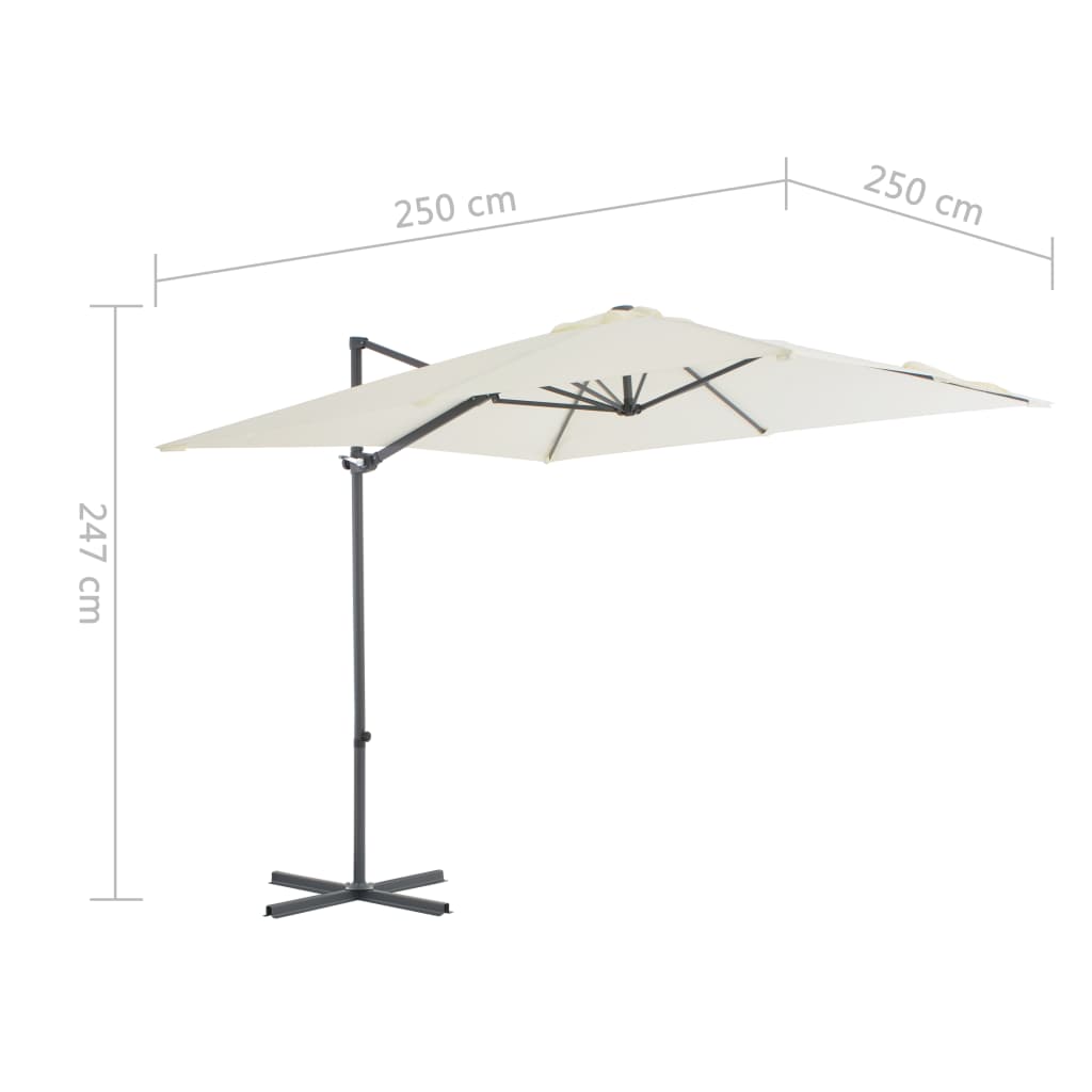 vidaXL Parasol avec base portable Sable